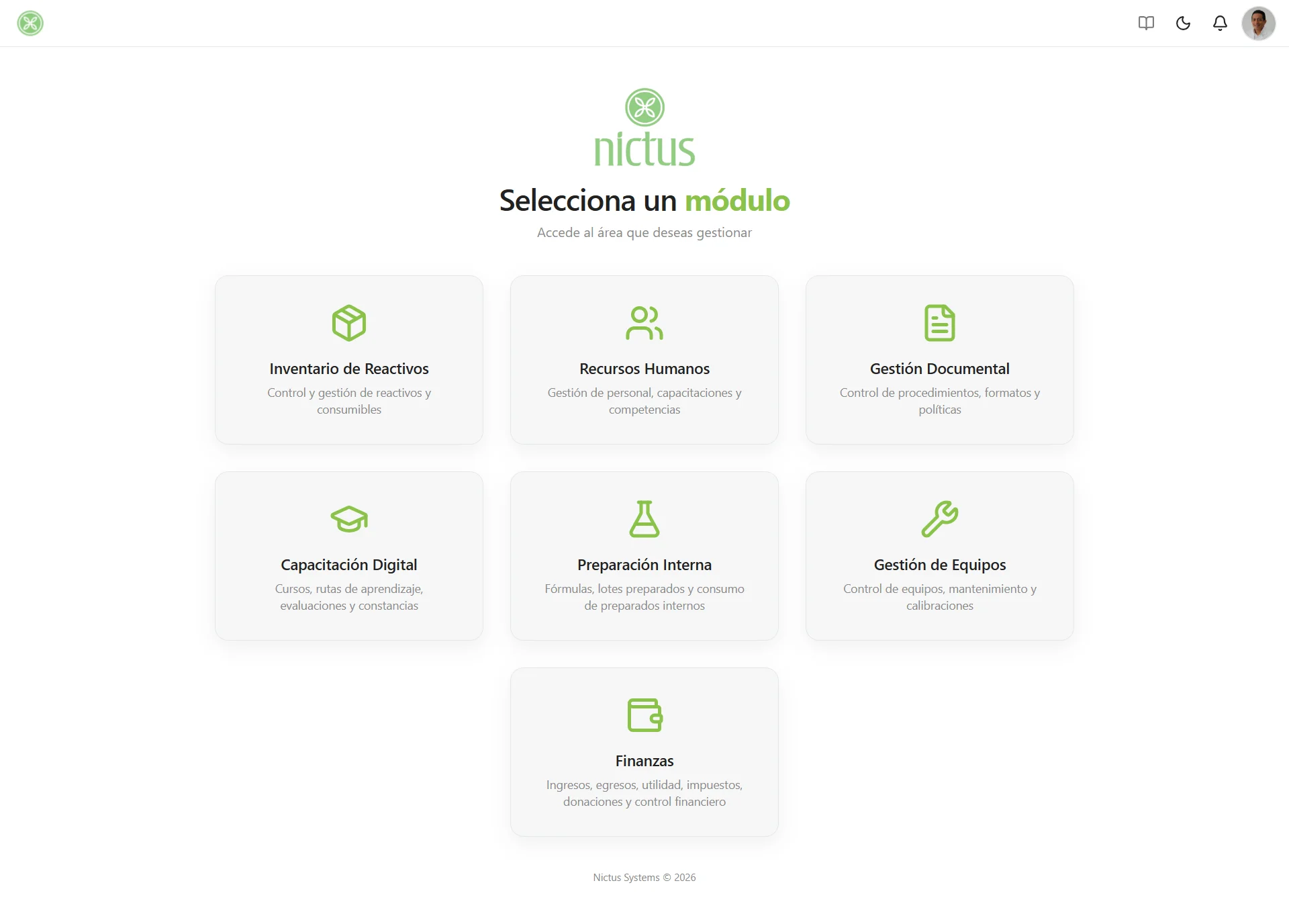 Hub de módulos de Nictus